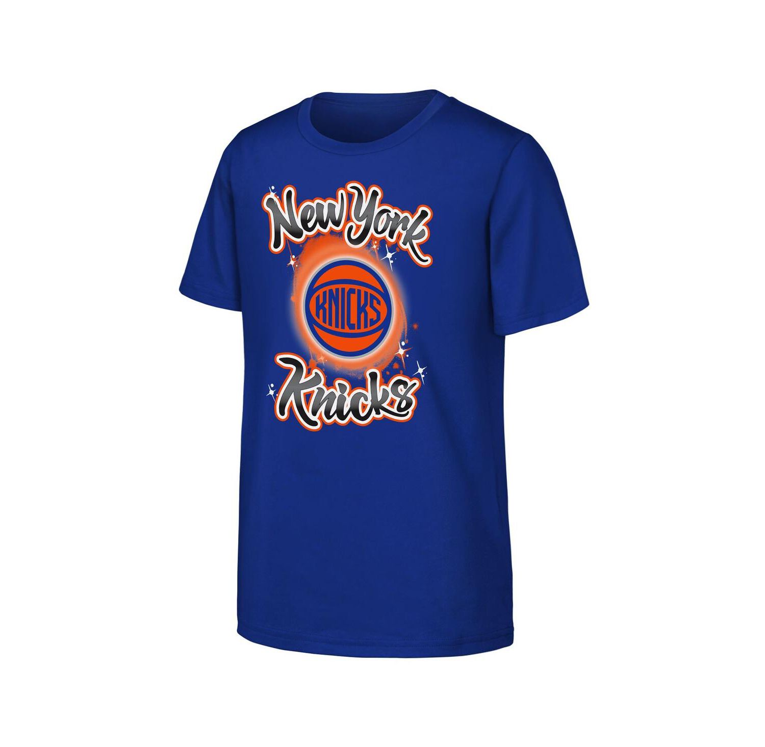 Big Boys and Girls Blue New York Knicks Air Brush T-Shirt
