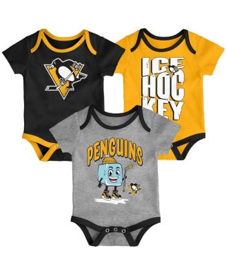 Outerstuff - Baby Boys and Girls Pittsburgh Penguins Triple Header Three-Piece Bodysuit Set