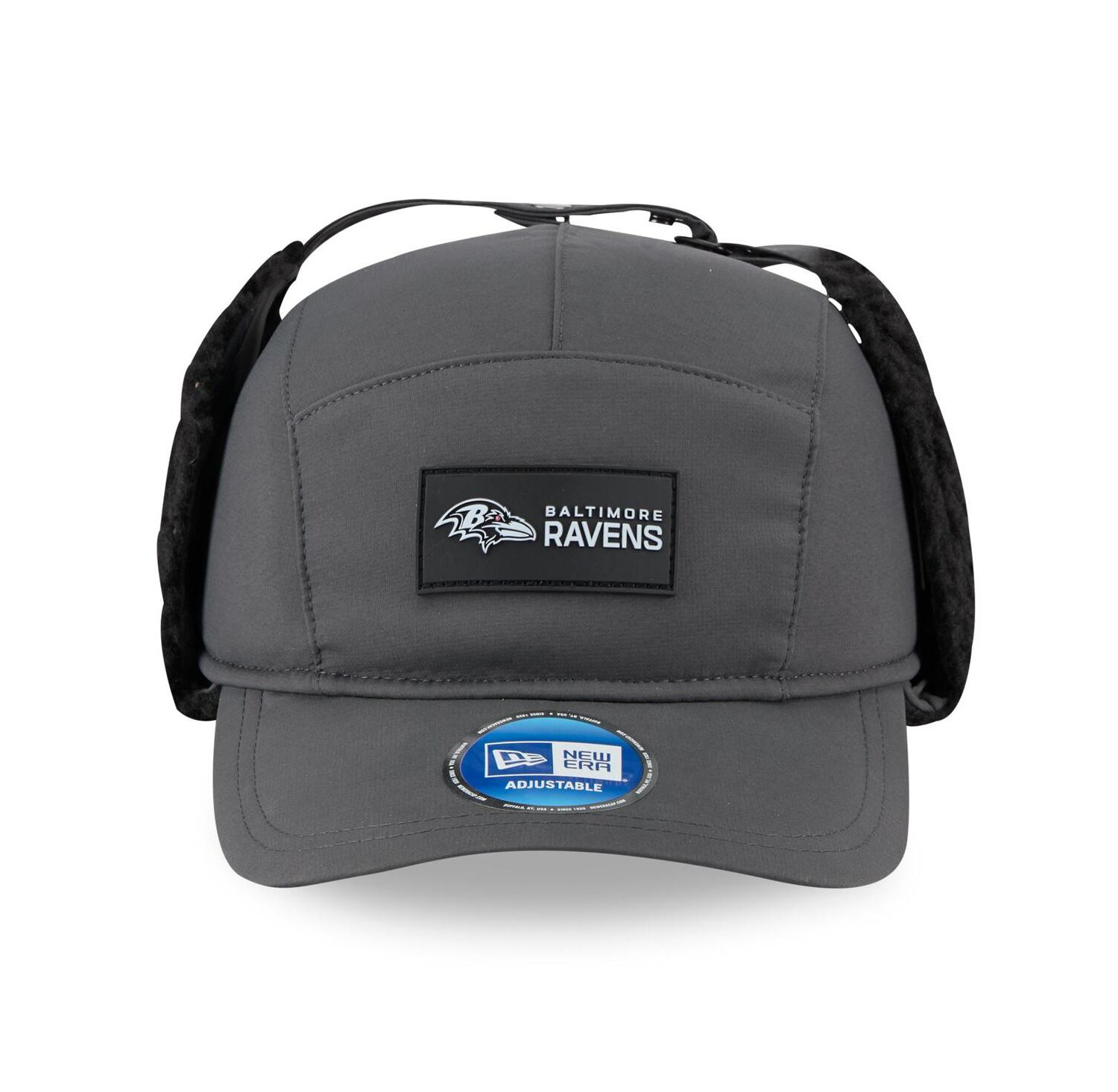 Men's Charcoal Baltimore Ravens 2025 Sideline Cold Weather Runner Dog Ear Adjustable Hat