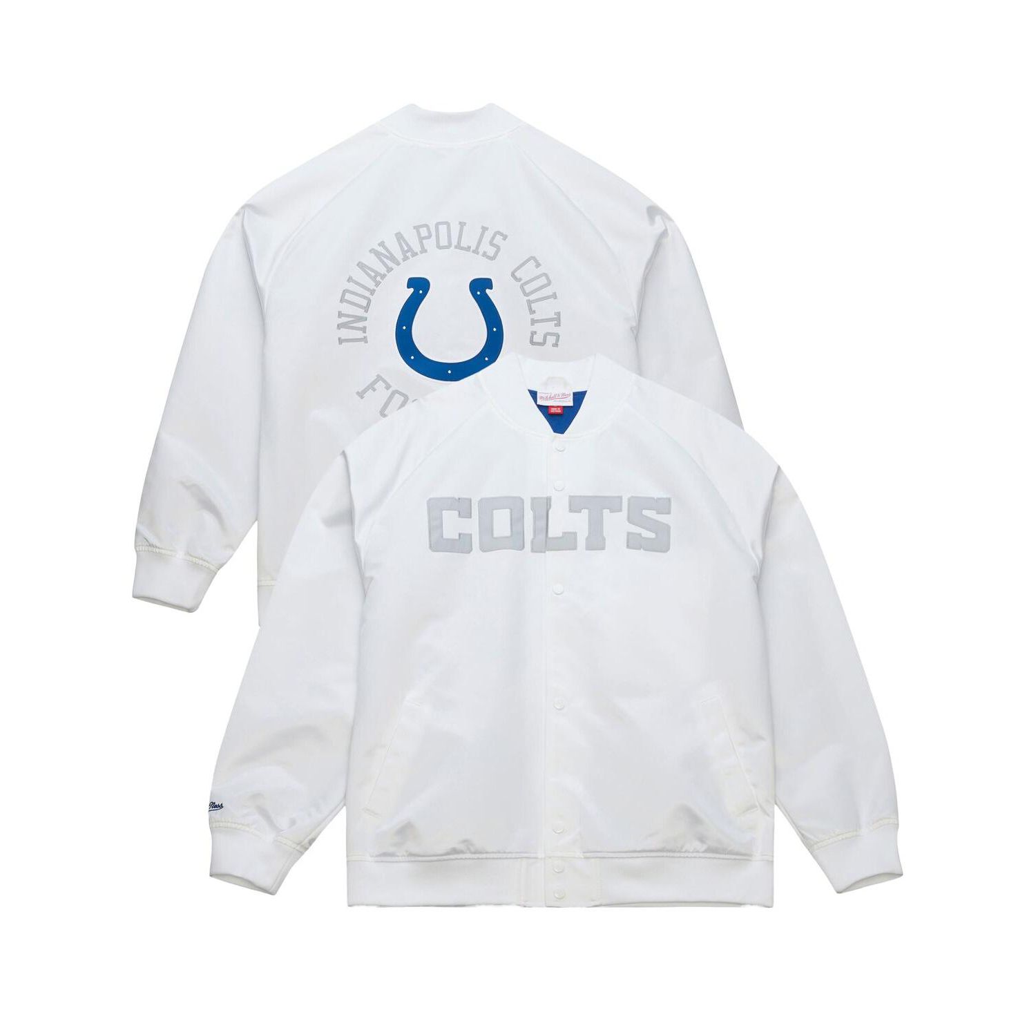 Men's White Indianapolis Colts Double Clutch Raglan Full-Snap Jacket
