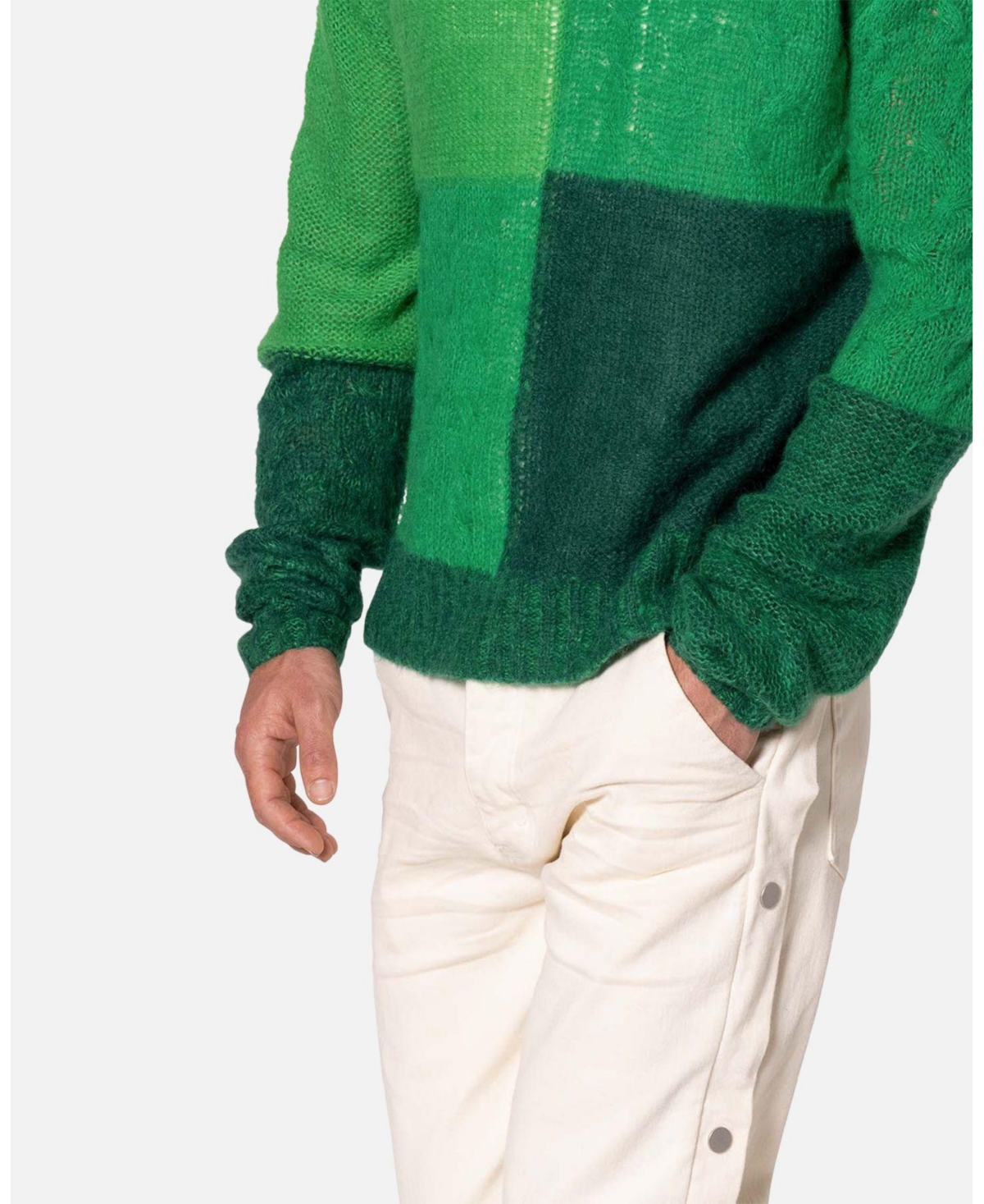 Loiter Men's mnml Open Knit Square Sweater