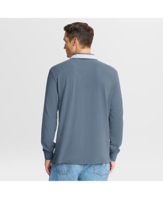 Men's Blue Milano Cortina 2026 Winter Olympics Tipped Long Sleeve Polo Shirt