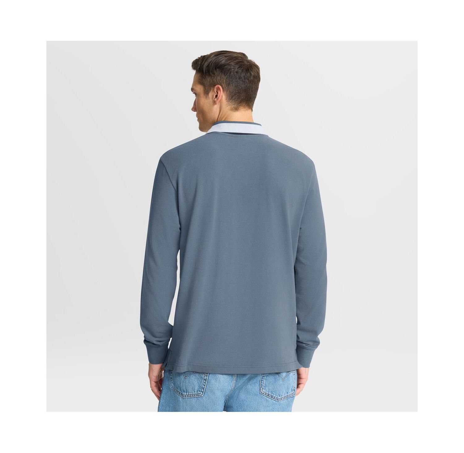 Men's Blue Milano Cortina 2026 Winter Olympics Tipped Long Sleeve Polo Shirt