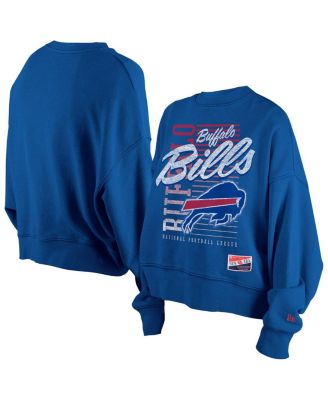 New Era - Women's Royal Buffalo Bills Oversized Throwback Mineral Wash Crew Neck Sweatshirt