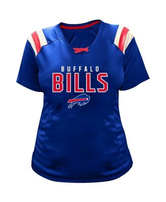 Women's Josh Allen Royal Buffalo Bills Plus Size Name Number Raglan Lace V-Neck T-Shirt