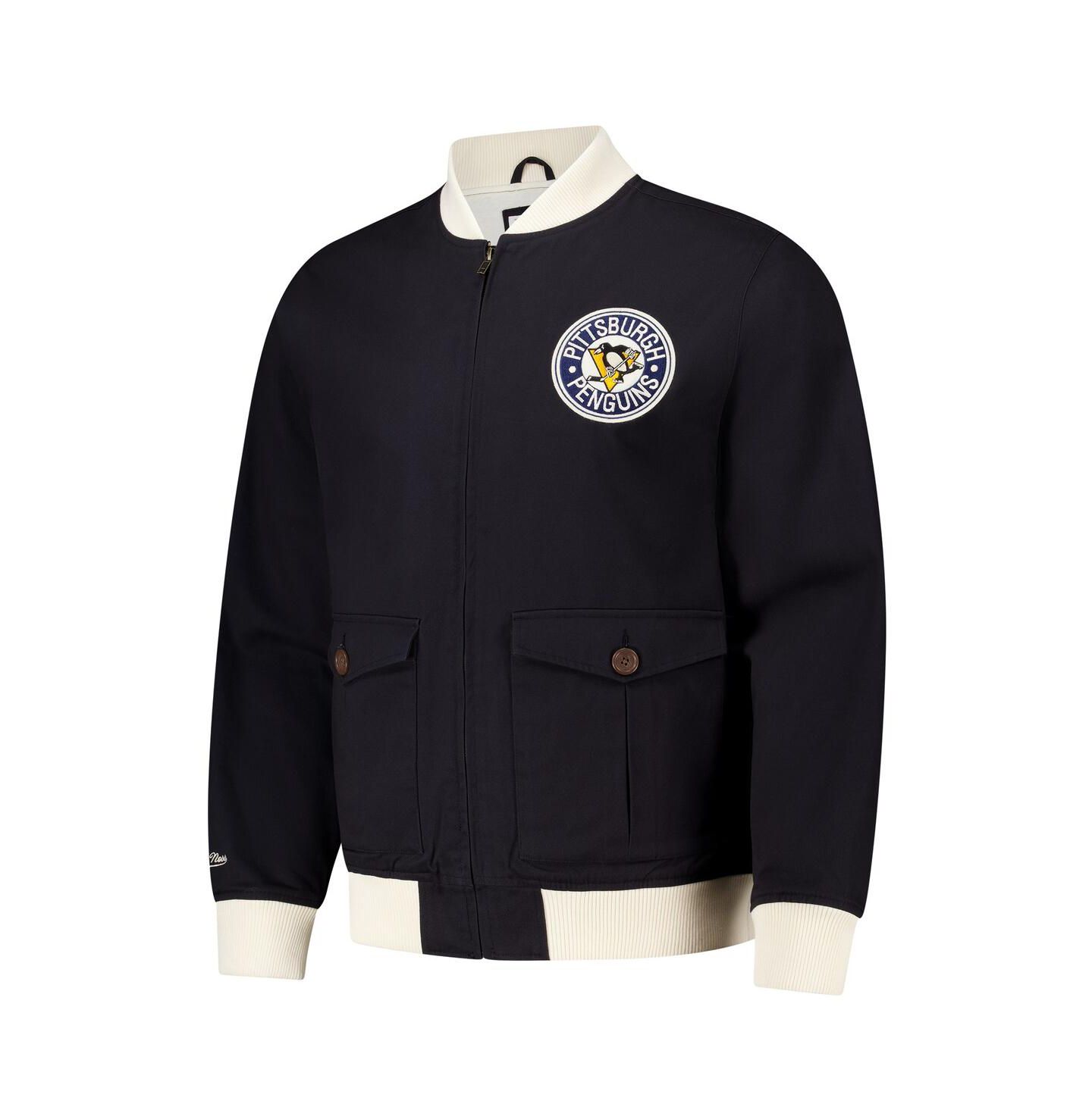 Мужская куртка Mitchell & Ness Black Pittsburgh Penguins Vintage Coaches Cotton Twill Full-Zip — фото 3