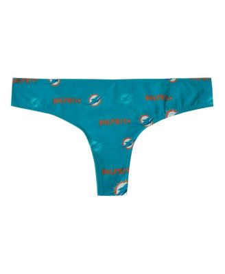 Women's Aqua Miami Dolphins Mosaic All Over Print Thong