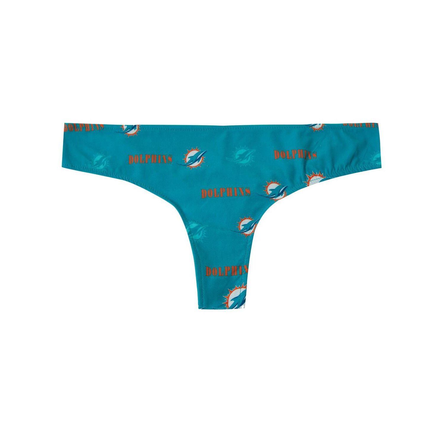 Women's Aqua Miami Dolphins Mosaic All Over Print Thong