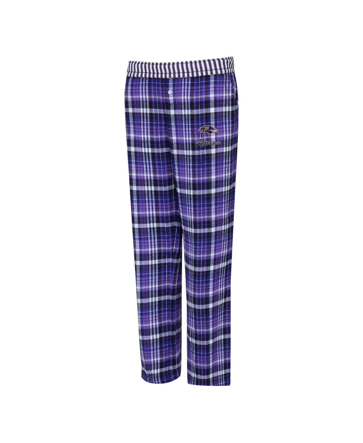 Concepts Sport Women's Purple Baltimore Ravens Laney Plaid Tri-blend Pants In Blue