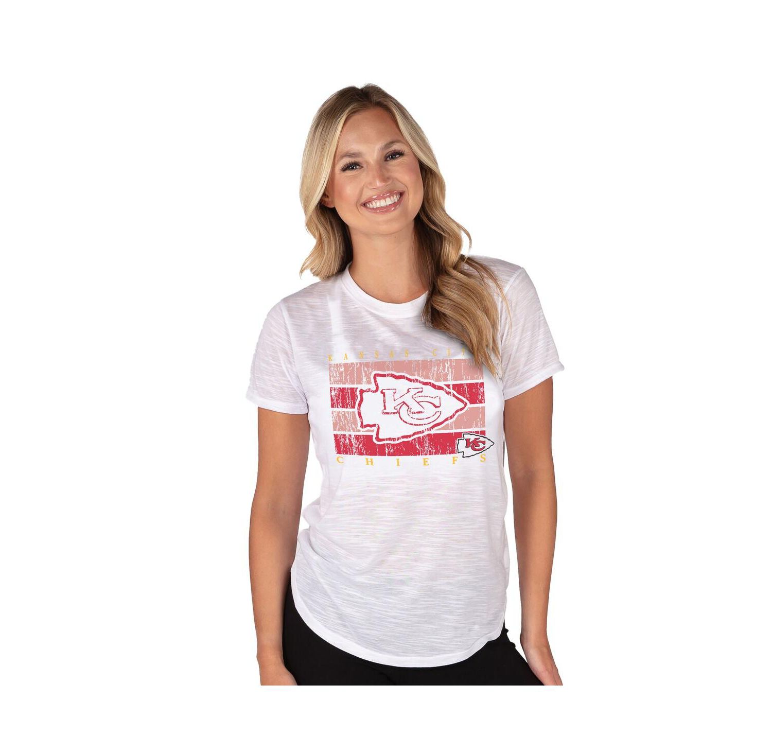 Women's White Kansas City Chiefs Infuse Lightweight Slub Knit Top