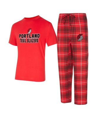 Concepts Sport - Men's Red/Black Portland Trail Blazers Vector Top Flannel Pants Sleep Set