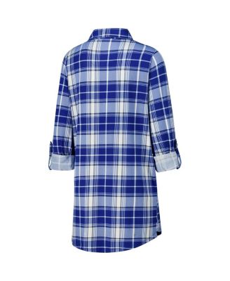 Women's Royal Indianapolis Colts Ashford Plaid Knit Nightshirt