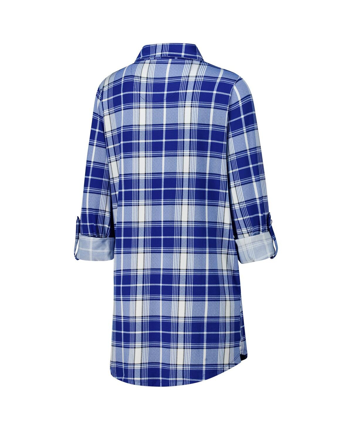 Concepts Sport Women's Royal Indianapolis Colts Ashford Plaid Knit Nightshirt In Blue