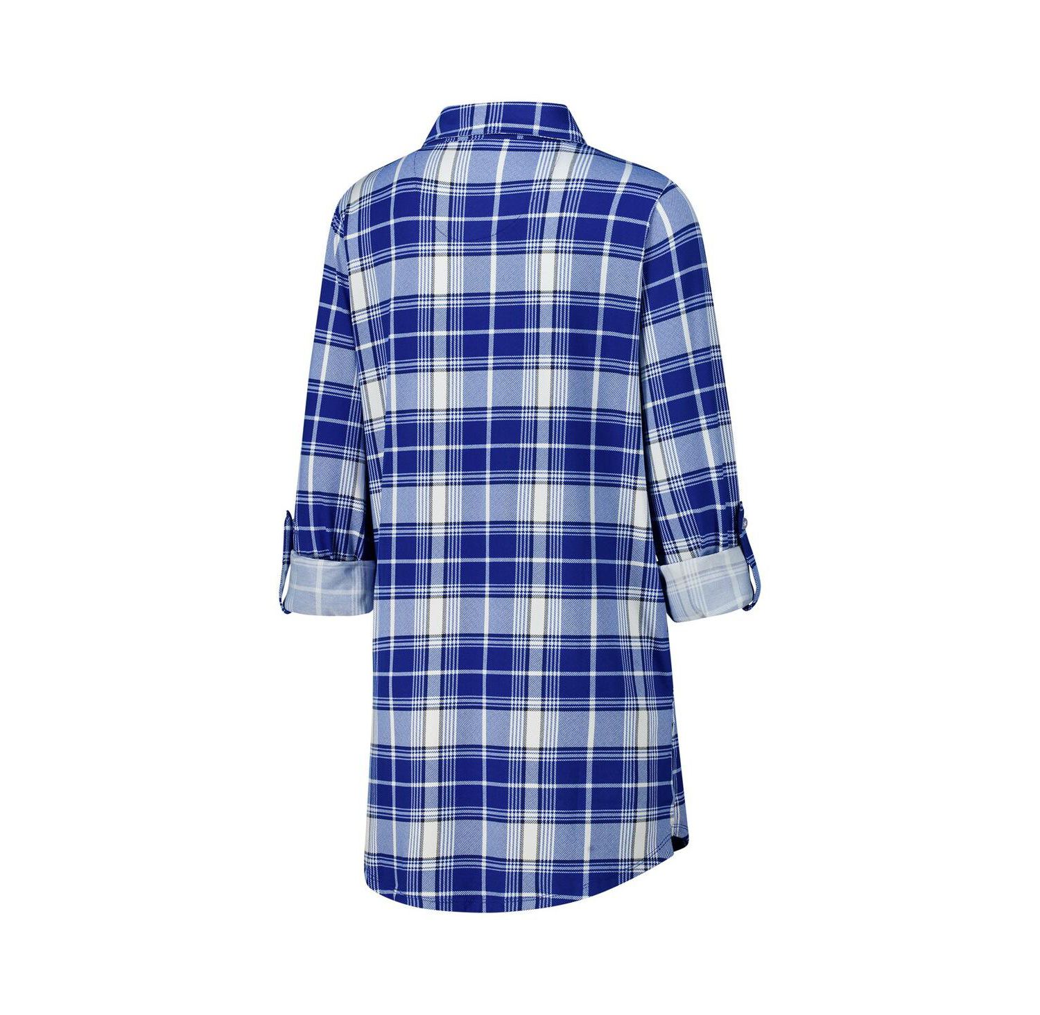 Women's Royal Indianapolis Colts Ashford Plaid Knit Nightshirt