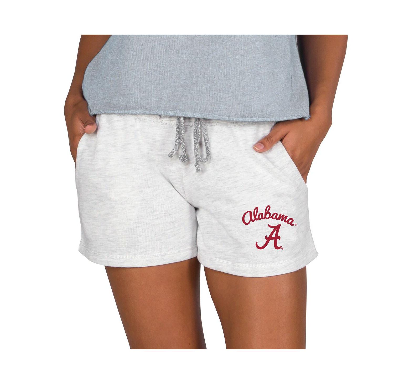 Women's Ash Alabama Crimson Tide Mainstream French Terry Tri-Blend Shorts