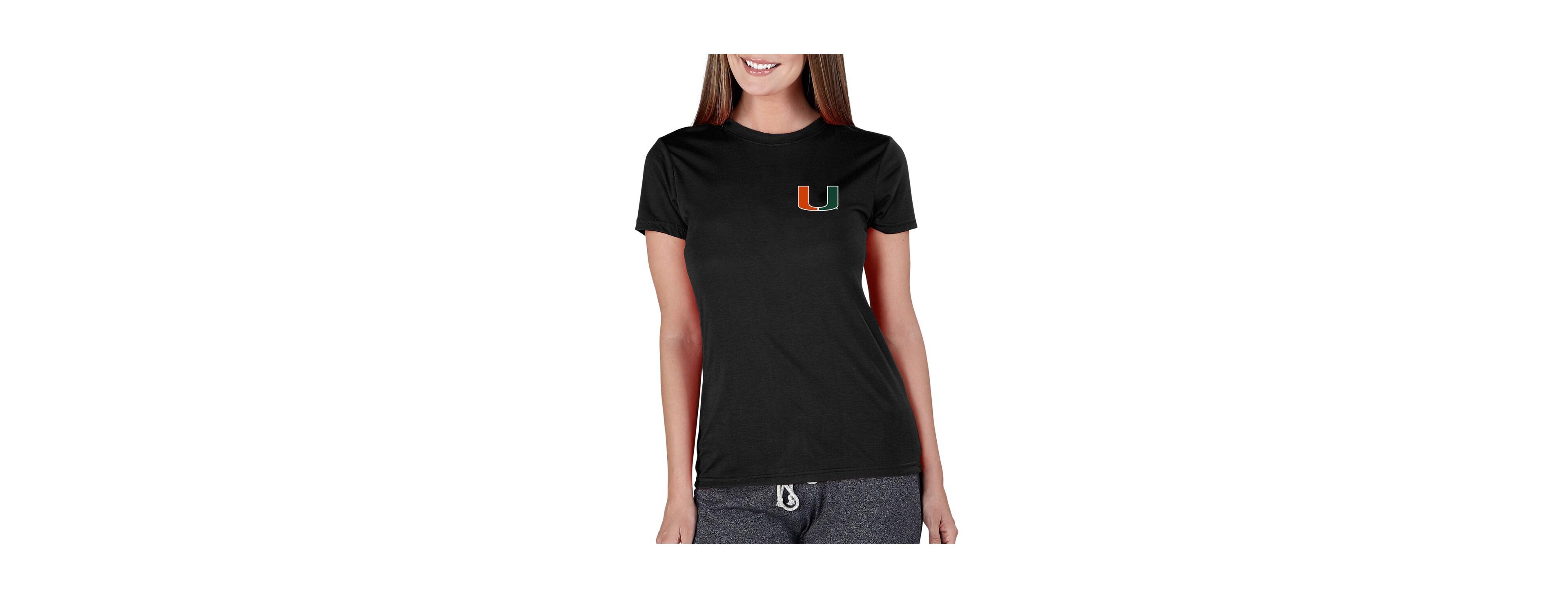 Concepts Sport Women's Black Miami Hurricanes Marathon Knit Top