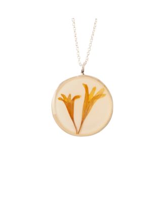 Uncommon Goods Birth Flower Pendant Necklace in Sterling Silver - October
