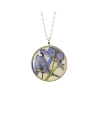 Uncommon Goods Birth Flower Pendant Necklace in Sterling Silver - February