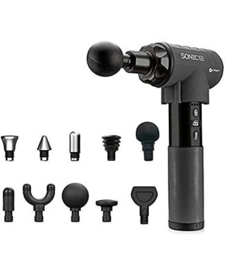 Sonic LX Professional Heated Percussion Massage Gun with 9 Speeds & 10 Attachments for Deep Tissue, Neck & Back Relief