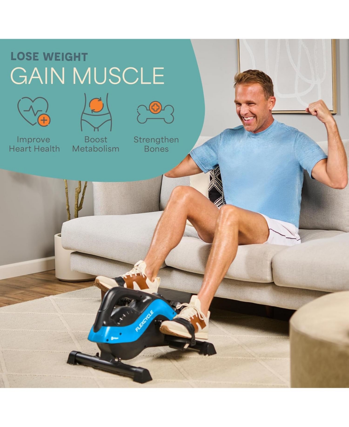 LifePro Under Desk Bike Pedal Exerciser with Resistance Bands, Arm and Leg Mini Stationary Bike, Desk Workout, Fitness App Compatible