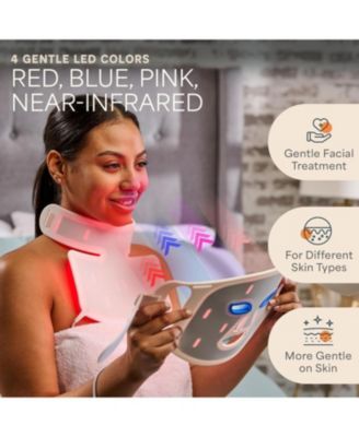 Red Light Therapy Face Mask with Neck Coverage - 3-Color LED Light Therapy for Skin Care at Home