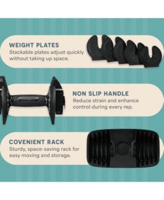 Adjustable Dumbbells – Hand Weights 90lb Single – Space Saving Fitness Dumbbells for Home Gym Training