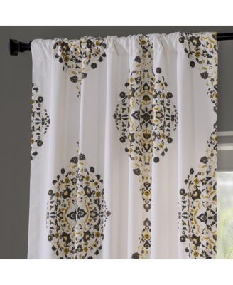 Emblem Printed Cotton Room Darkening Curtain