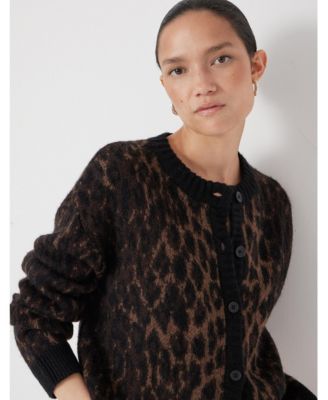 Women's Animal Jacquard Cardigan With Mohair