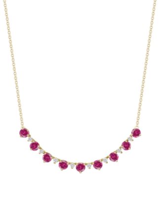 Blue Topaz (2-3/4 ct. t.w.) & Lab-Grown White Sapphire (3/8 ct. t.w.) Necklace in Sterling Silver