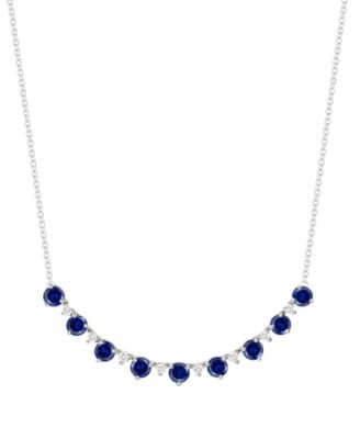 Blue Topaz (2-3/4 ct. t.w.) & Lab-Grown White Sapphire (3/8 ct. t.w.) Necklace in Sterling Silver