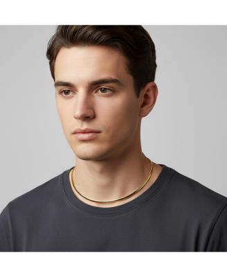 16" Sterling Silver 14K Gold Plated Omega Necklace - For Men & Women