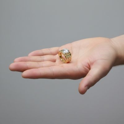 Brilliant Large Clear Cubic Zirconia Cocktail Band Ring