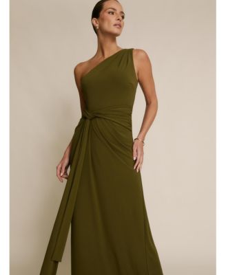 Women's One Shoulder Drape Stretch Bridesmaid Dress