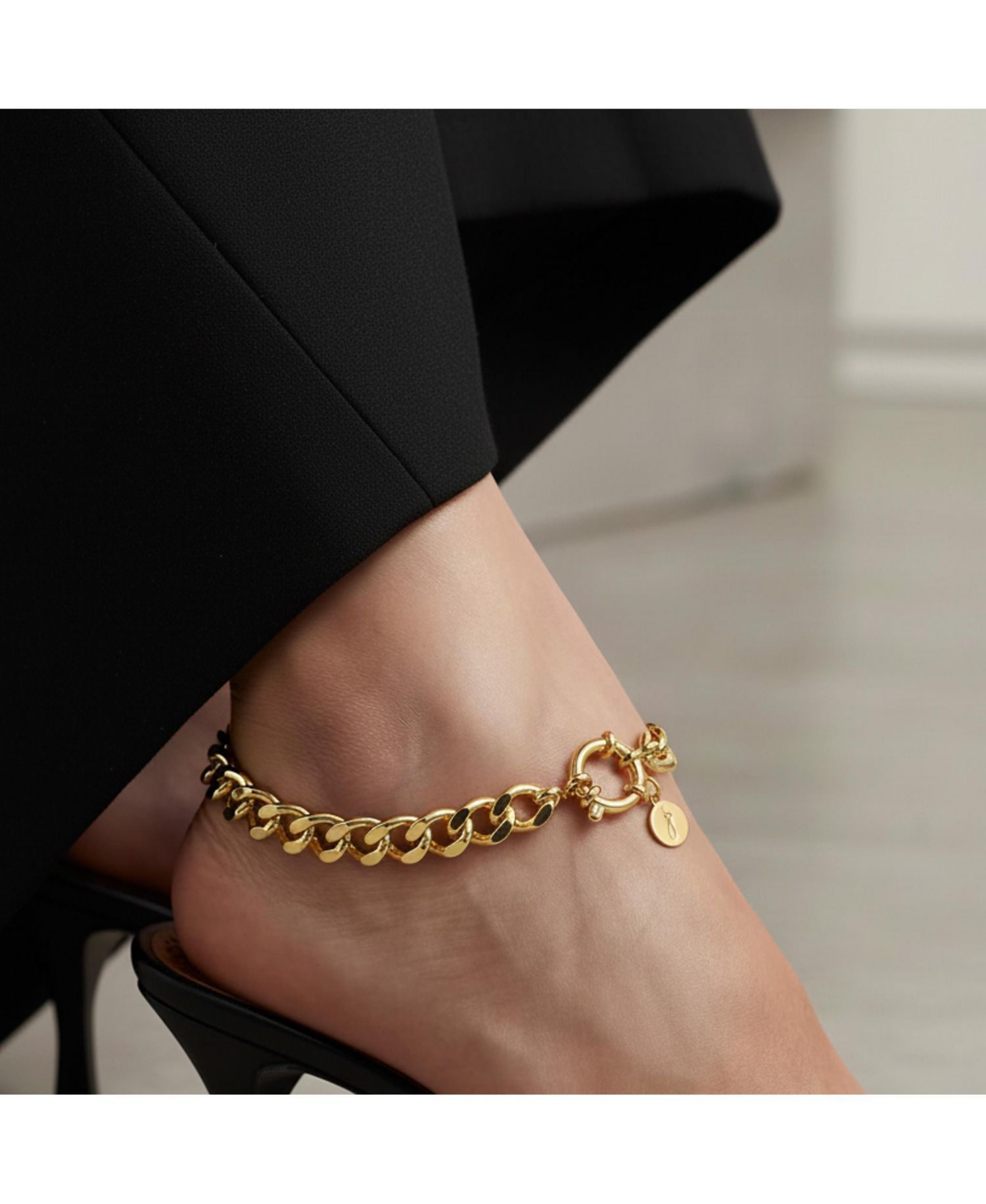 Plated Stainless Steel Curb Chain Bracelet & Anklet