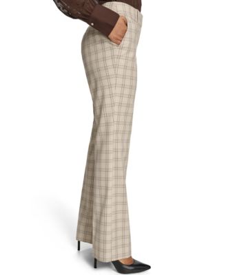 Women's Plaid Bootcut Trousers