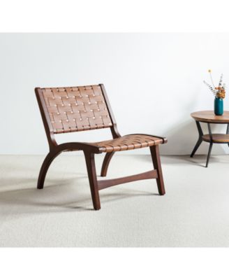 Mid-century Modern Borah Side Chair with Faux Leather Back