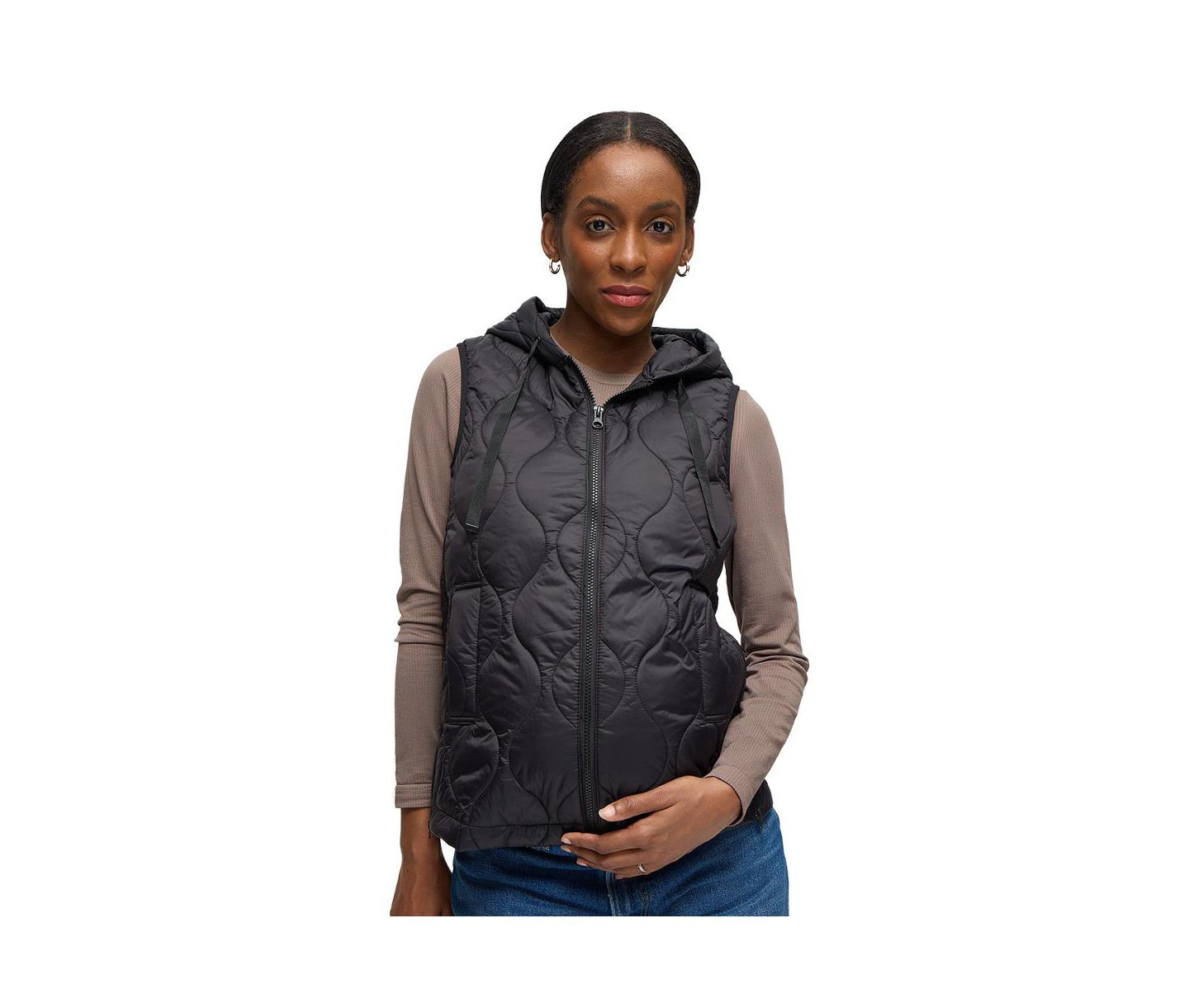 Женские жилеты Maternity Ingrid + Isabel Quilted Vest, цвет: Чёрный — фото 1