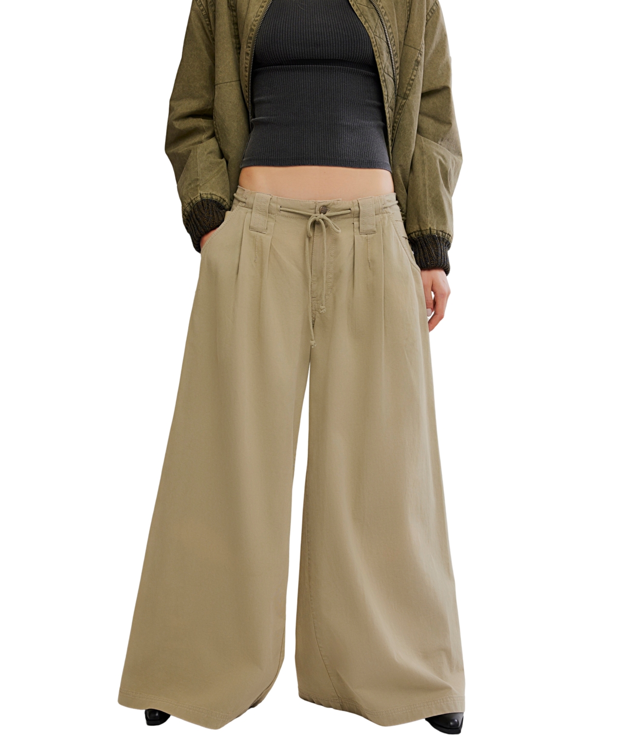 Free People Women's Julien Wide Leg Pull-On Chino Pants