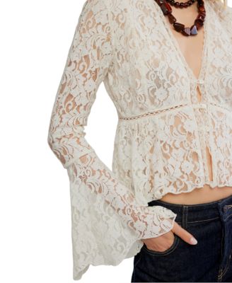 Women's Whispering Love Lace V-Neck Top