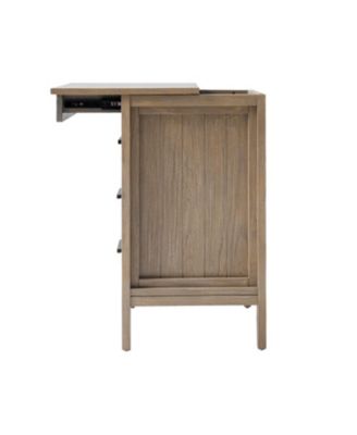 Theresa Transitional 3-Drawer Nightstand with Hidden Pull-out Drawer