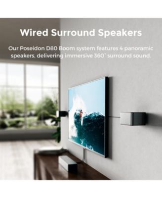 Poseidon D80 Boom 7.1 Channel Sound bar with Dolby Atmos, Surround sound system for tv, 500W - Black