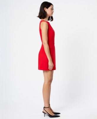 Women's Boat Neck Sleeveless Mini Dress