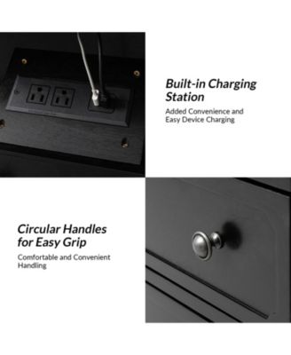 Kamilo Transitional 2-Drawer Solid Wood End Table