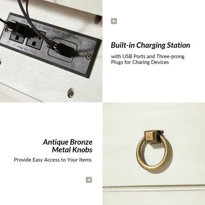 Mauro Traditional 3-Drawer End Table with Solid Wood Spindle Legs