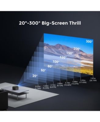 Poseidon E100 4K Projector with DLP Tech, 1800 ANSI Projector with WiFi and Bluetooth, 300'' Home Theater with Active 3D & 120% DCI-P3