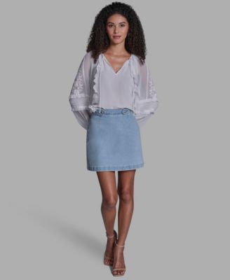 Women's Button Waist Mini Skirt