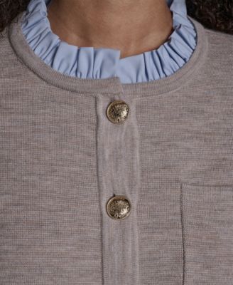 Women's Crewneck Button-Front Sweater