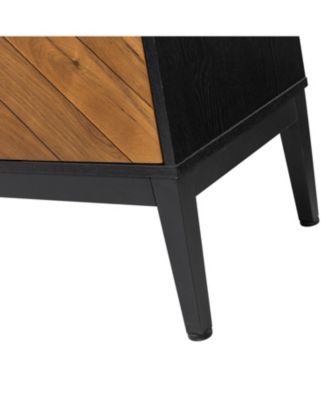 Baez Modern Storage Cabinet with Herringbone Patterns