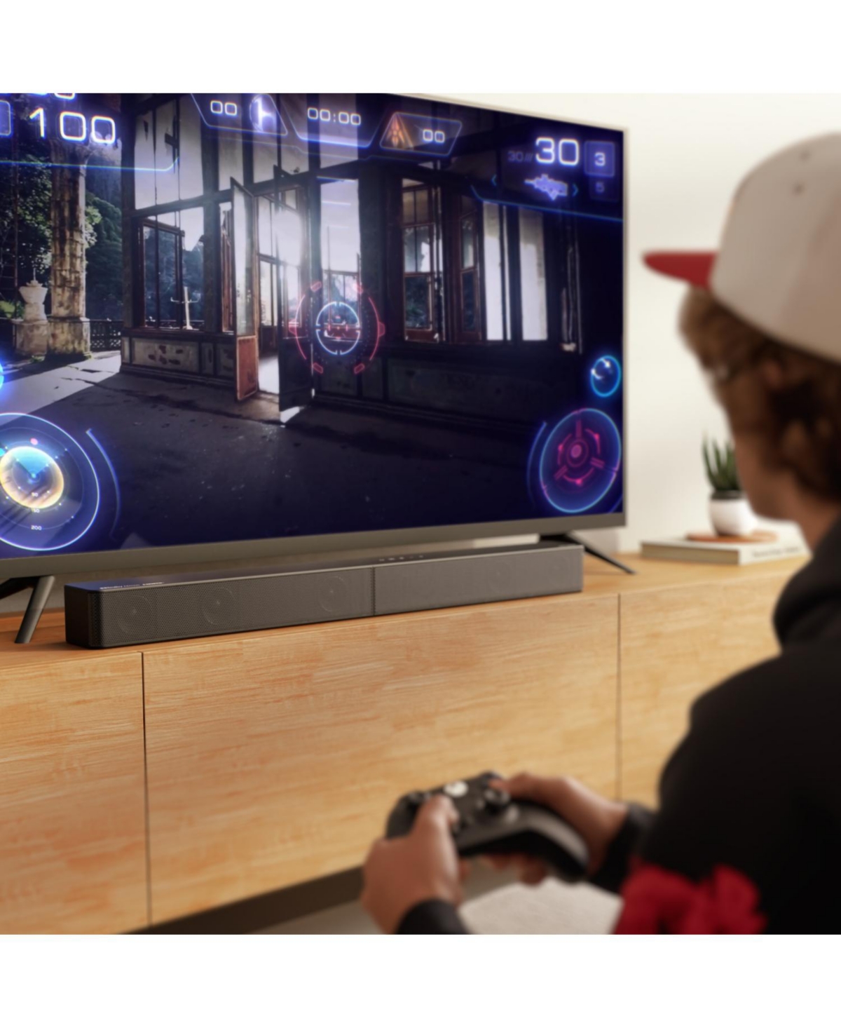 Ultimea Poseidon M60 Boom 5.1ch Dolby Atmos Sound System, 340W Peak Power, 5 Full-Range Drivers, Wired Subwoofer