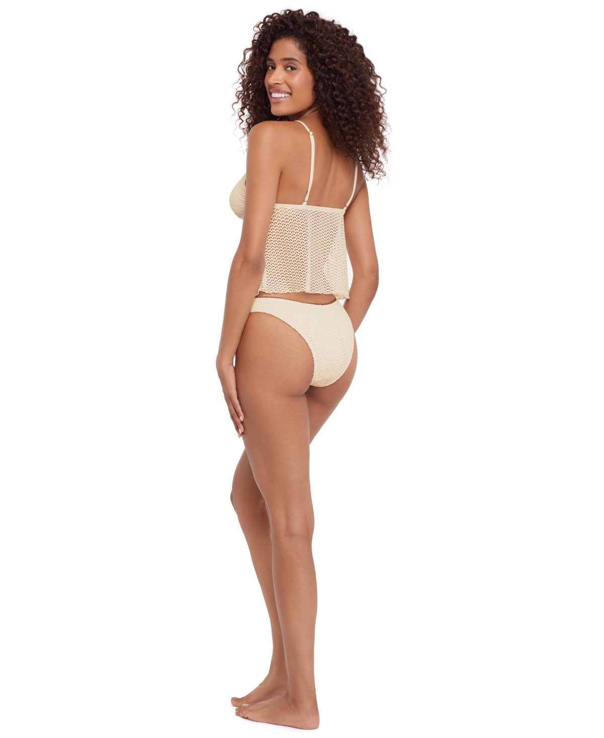 Steve Madden Women's Tie Front Crop Tankini Top